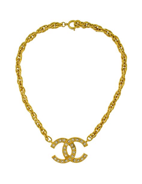 chanel belt necklace black cc logo gold chain